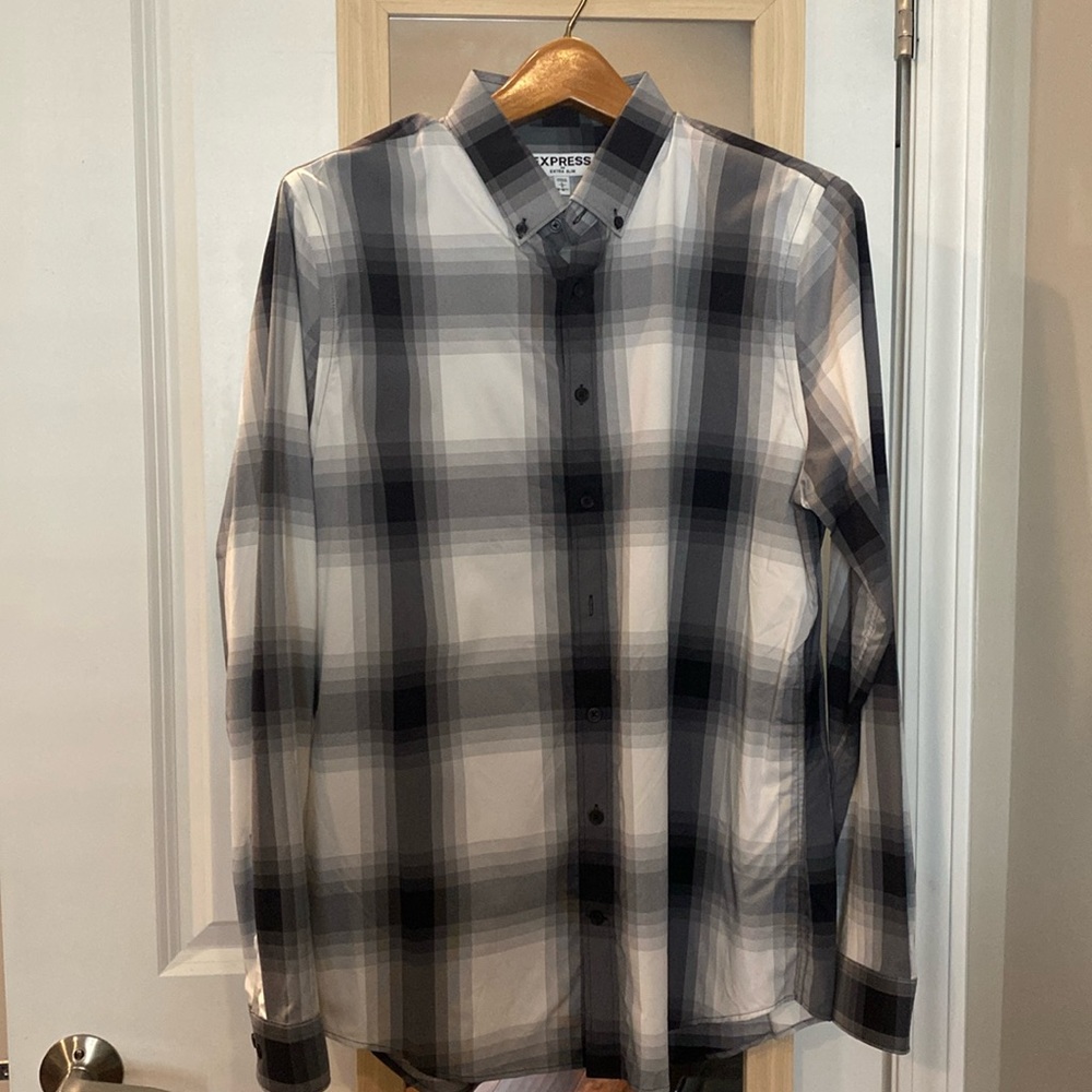 Express men’s plaid dress shirt